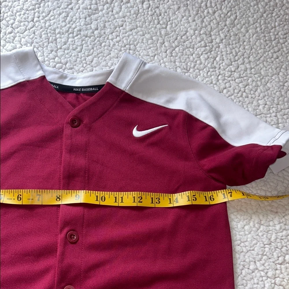 Nike Kids Burgundy and White Button Down Shirt
